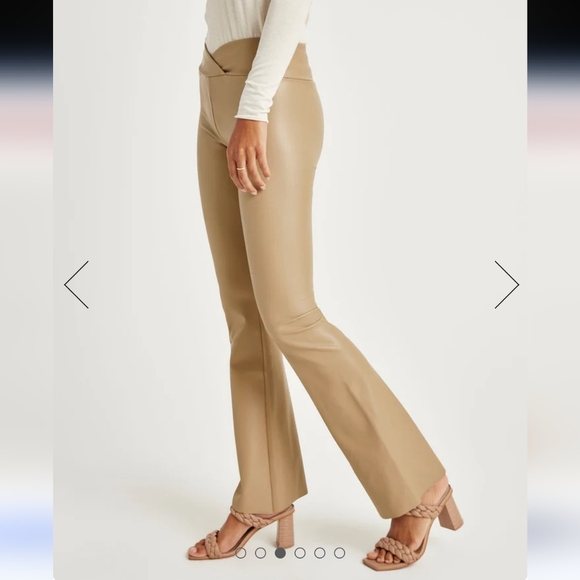 Splendid x Cella Jane Vegan Leather Flare Legging L Beige Festive Urban Hipster - Picture 3 of 6